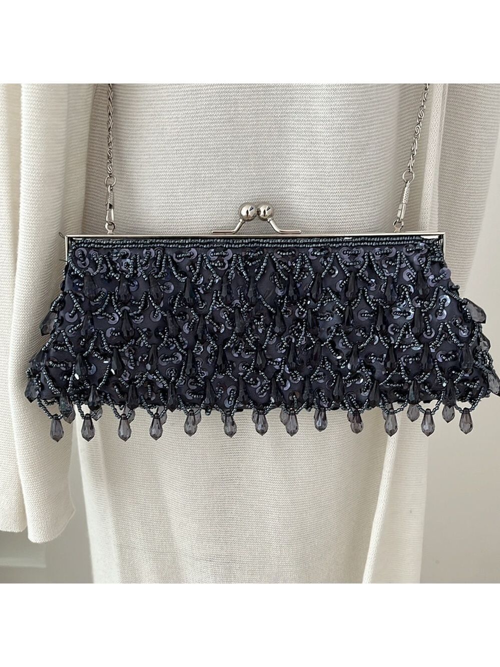 AD ORIGINALS Beaded Mini Cross Body Bag Convert to Clutch Evening Event Occasion